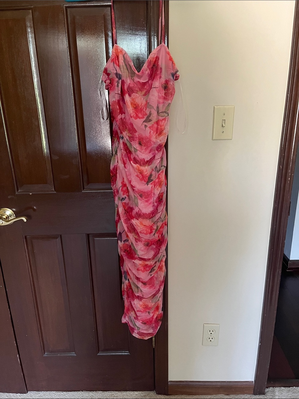 Lulu's Pink Floral Maxi Dress